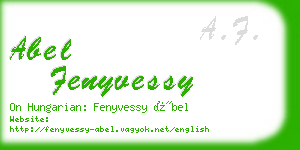 abel fenyvessy business card